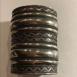 Hammered metal cuff bracelet